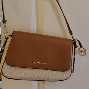 Michael Kors Bedford Legacy Vanilla/Acorn Leather Crossbody Bag